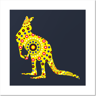 Australian aboriginal kangaroo Posters and Art